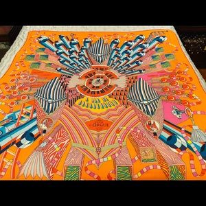 Hermès Point d’orgue 140 cashmere and silk blend shawl